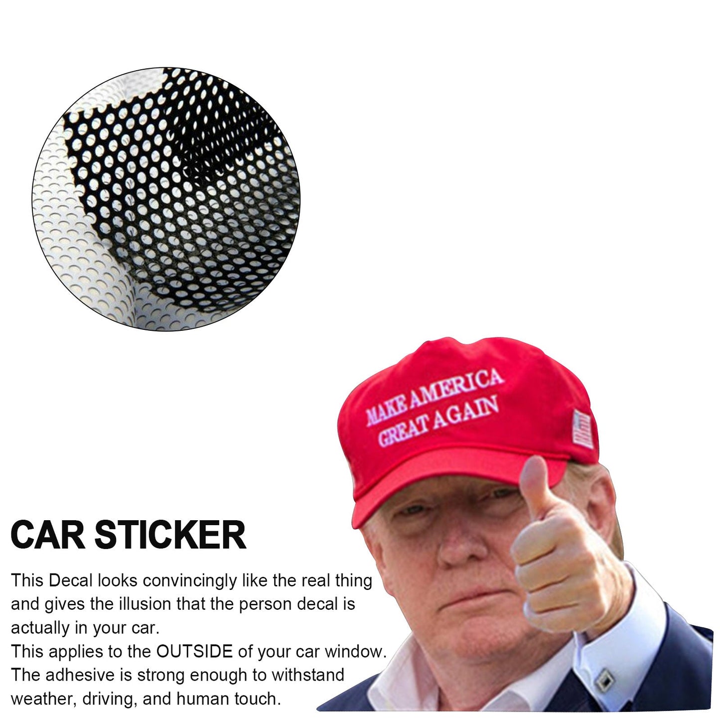 Life-Size Car Window Sticker for Trump 2020 Passenger Ride (2020)