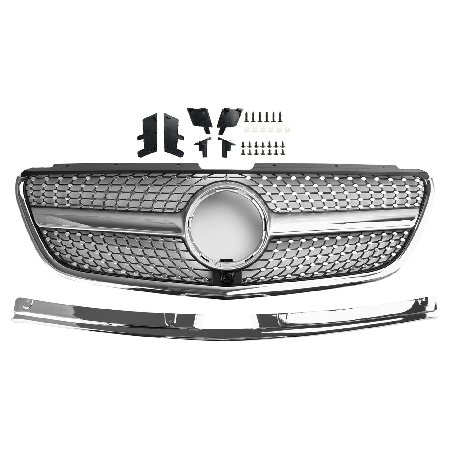 GT Style Diamond Front Bumper Grille for Mercedes Vito W447 (2015-2019)