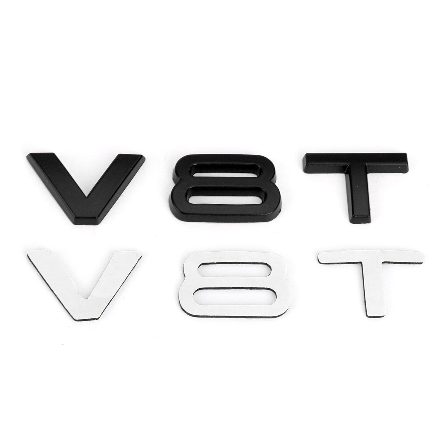 V8T Emblem Badge Black for Audi A1 A3 A4 A5 Q3 Q5 08-23