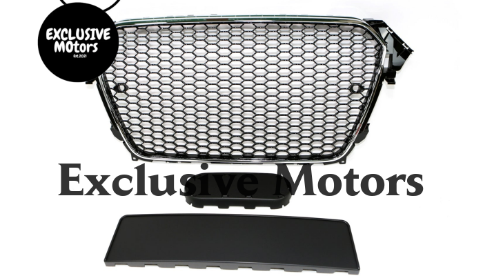 RS4 Honeycomb Grille for Audi A4/S4 B8 2012-2016 Chrome/Black