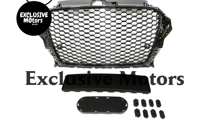 RS3 Honeycomb Grille for Audi A3 8V 2013-2016 Black Frame