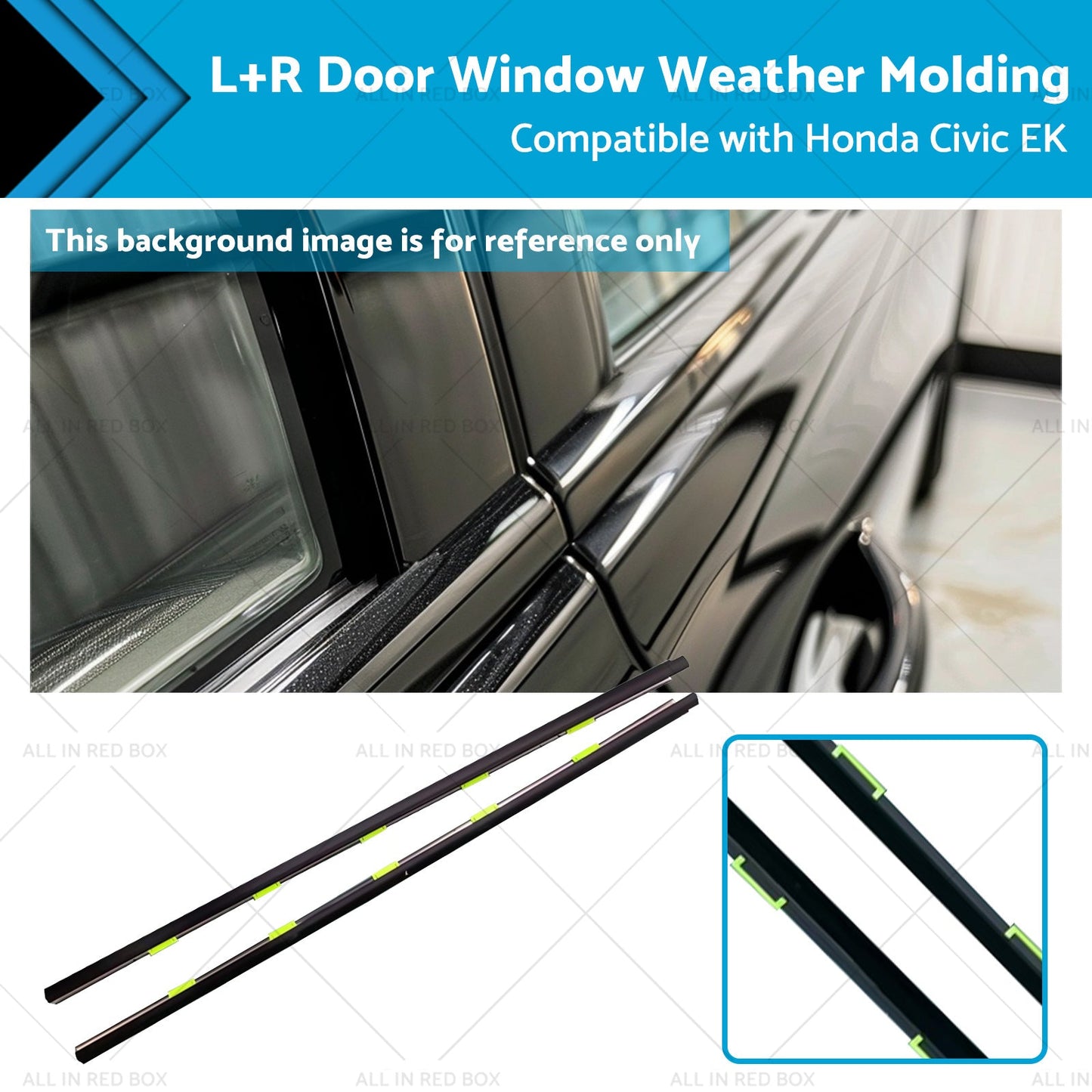 Door Window Weather Molding for Honda Civic EK 2-Door (1996-2000)