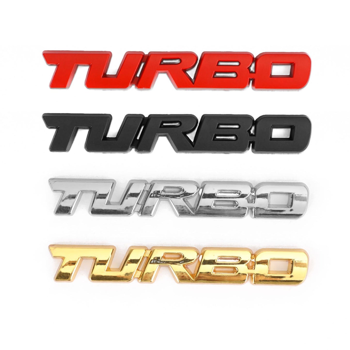 Turbo Emblem Badge for Car Trunk Bumper Silver