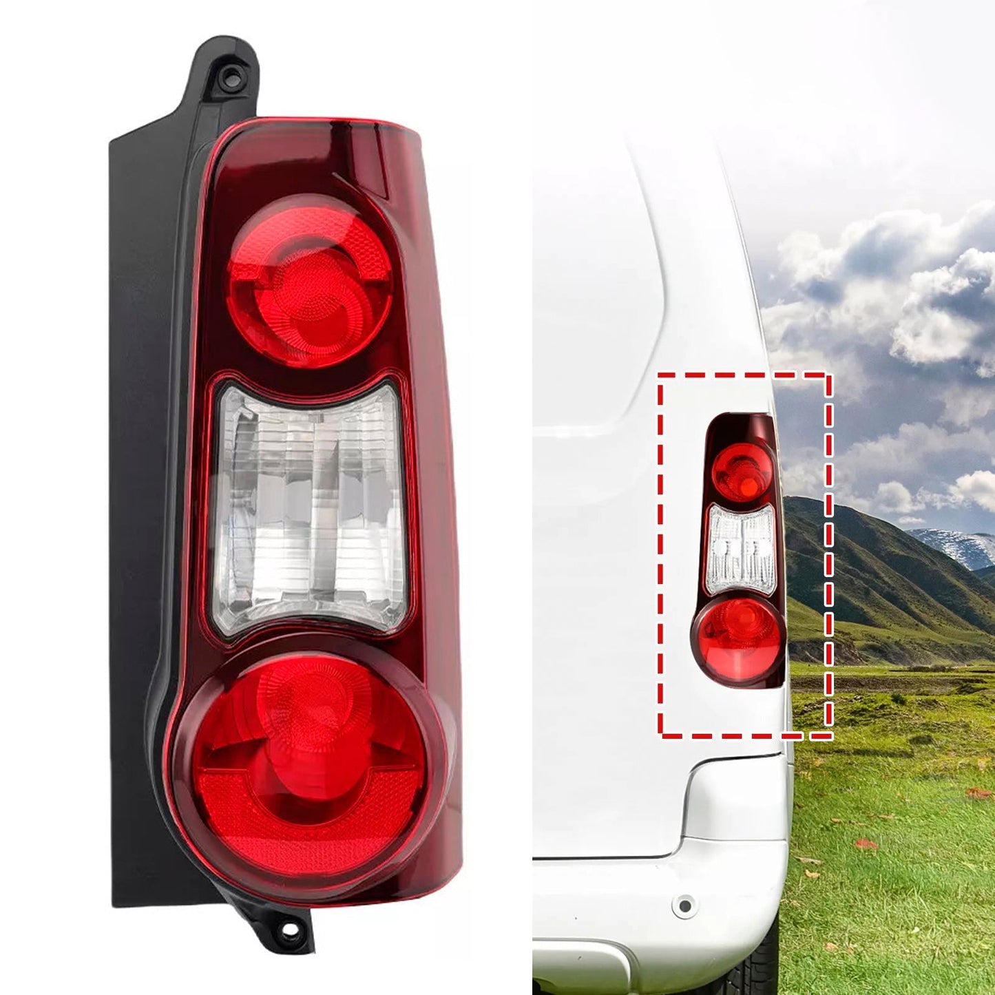 Right Tail Light Lens Housing for Peugeot Partner (2012-2019)