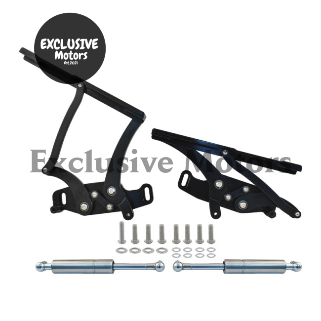 Bonnet Hinge Kit Black Billet Aluminum for Chevy Camaro (1967-1969)