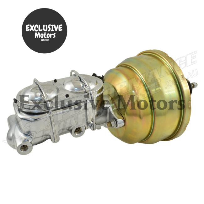 1-1/8" Bore Chrome Master Cylinder & 8" Zinc Dual Brake Booster for GM (1964-1972)