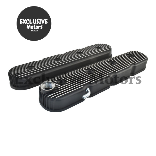 Black Finned Aluminum Valve Covers for GM LS (1997-2023)