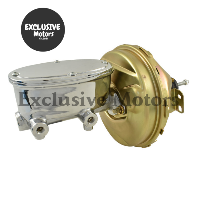 9" Zinc Brake Booster & Chrome Master Cylinder for Universal Wilwood Style (1970-2023)