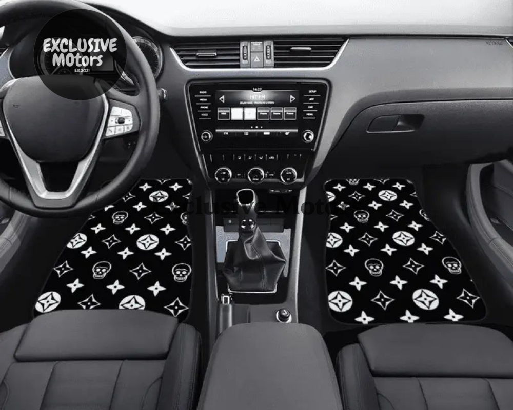 Custom Skull Shuriken Black Floor Mats