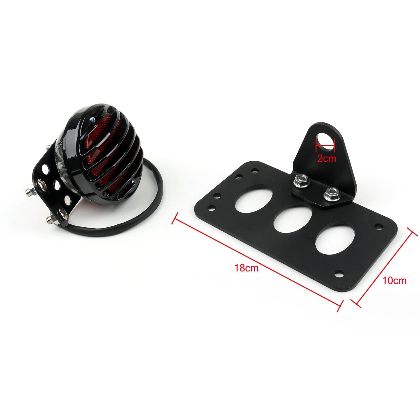 Bobber Vintage Retro Side Axle License Plate Grille Tail Light For Harley Custom Generic