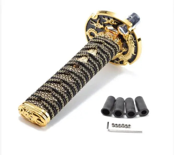 15cm Black/Gold Katana Samurai Gear Knob