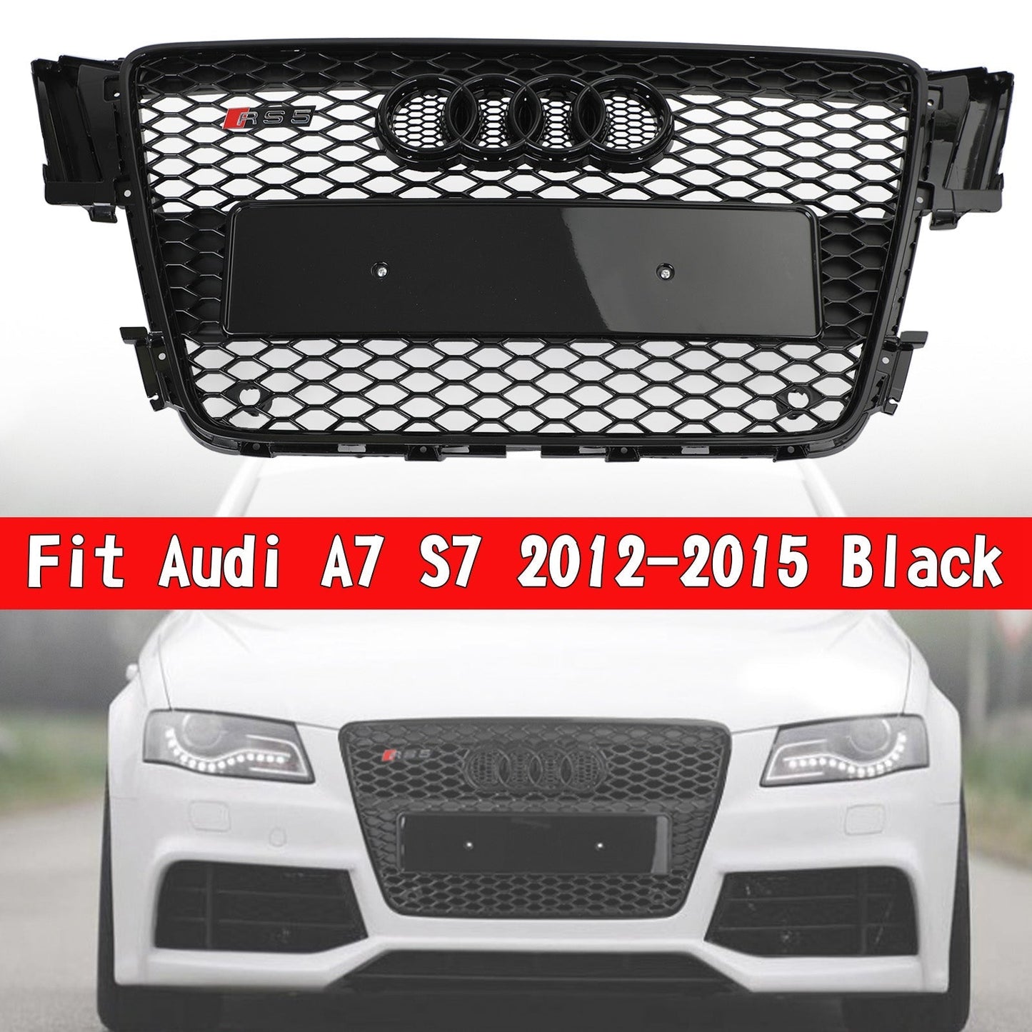 Honeycomb Sport Mesh Grille for Audi A5 S5 B8 RS5 Style (2008-2012)
