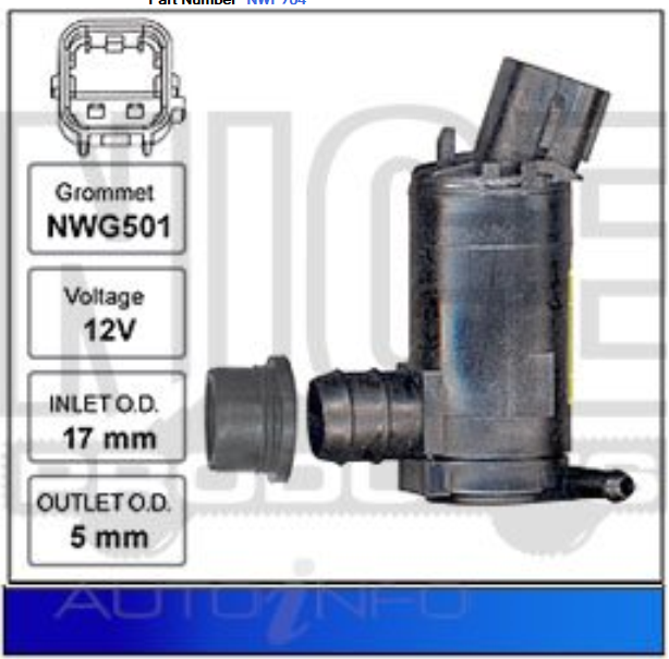 5mm Windscreen Washer Pump for Holden Commodore (2006-2015)