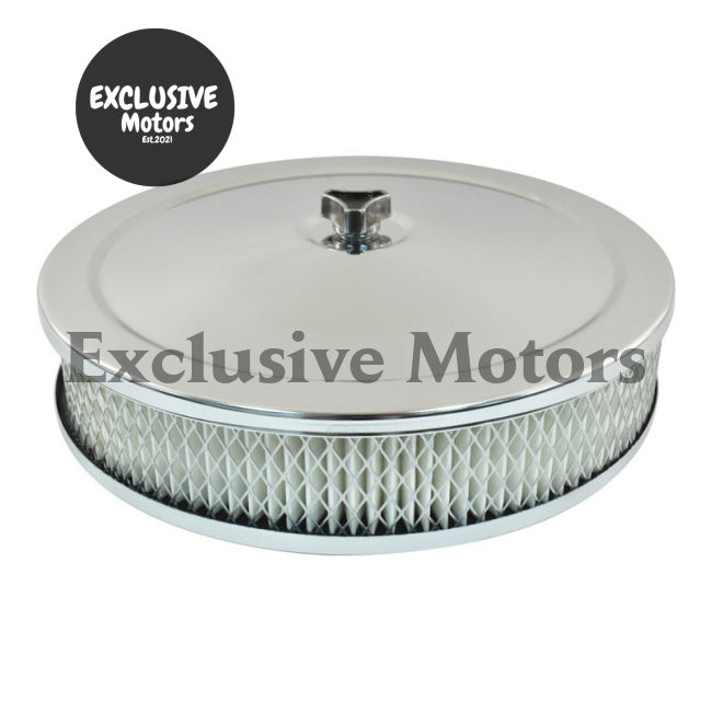 9" x 2" Air Cleaner Chrome for 2-5/8" Neck Carburetor 2 Barrel