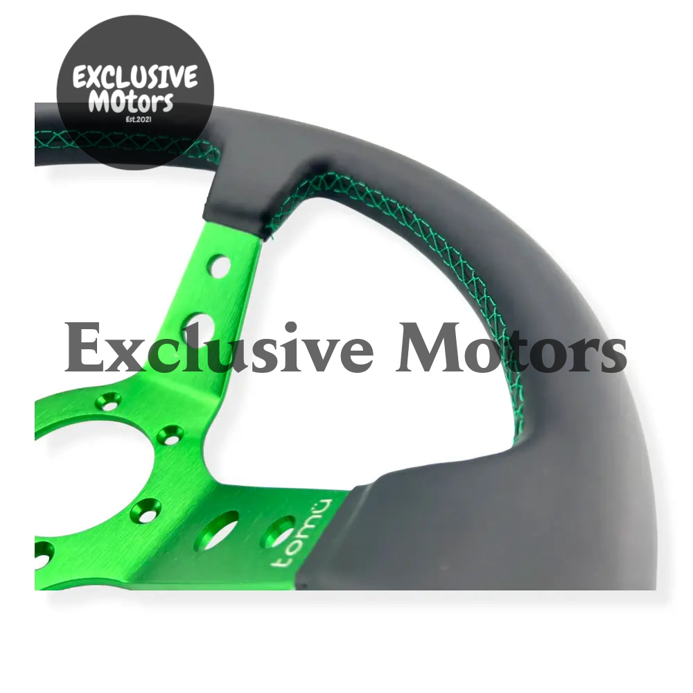 Tomu Ebisu Green Spoke with Black Leather Steering Wheel