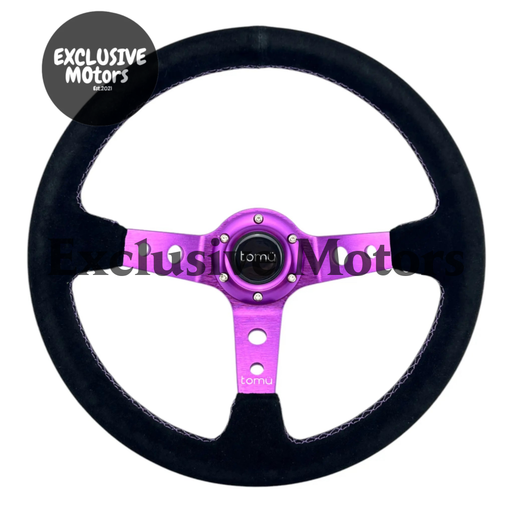 Tomu Ebisu Purple Spoke with Black Suede Steering Wheel