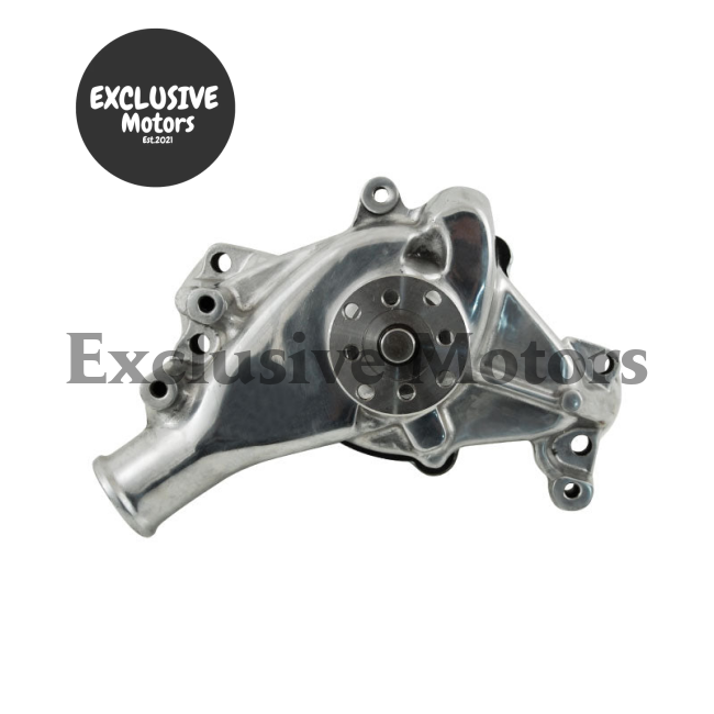 Small Block Long Water Pump Polished Aluminum for Chevy (1969-1985)