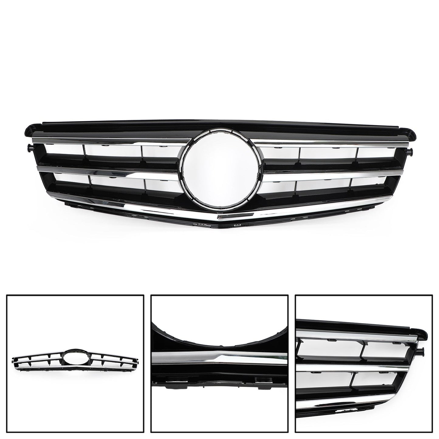 LED Black Chrome Front Grille for Mercedes C-Class W204 (2008-2014)