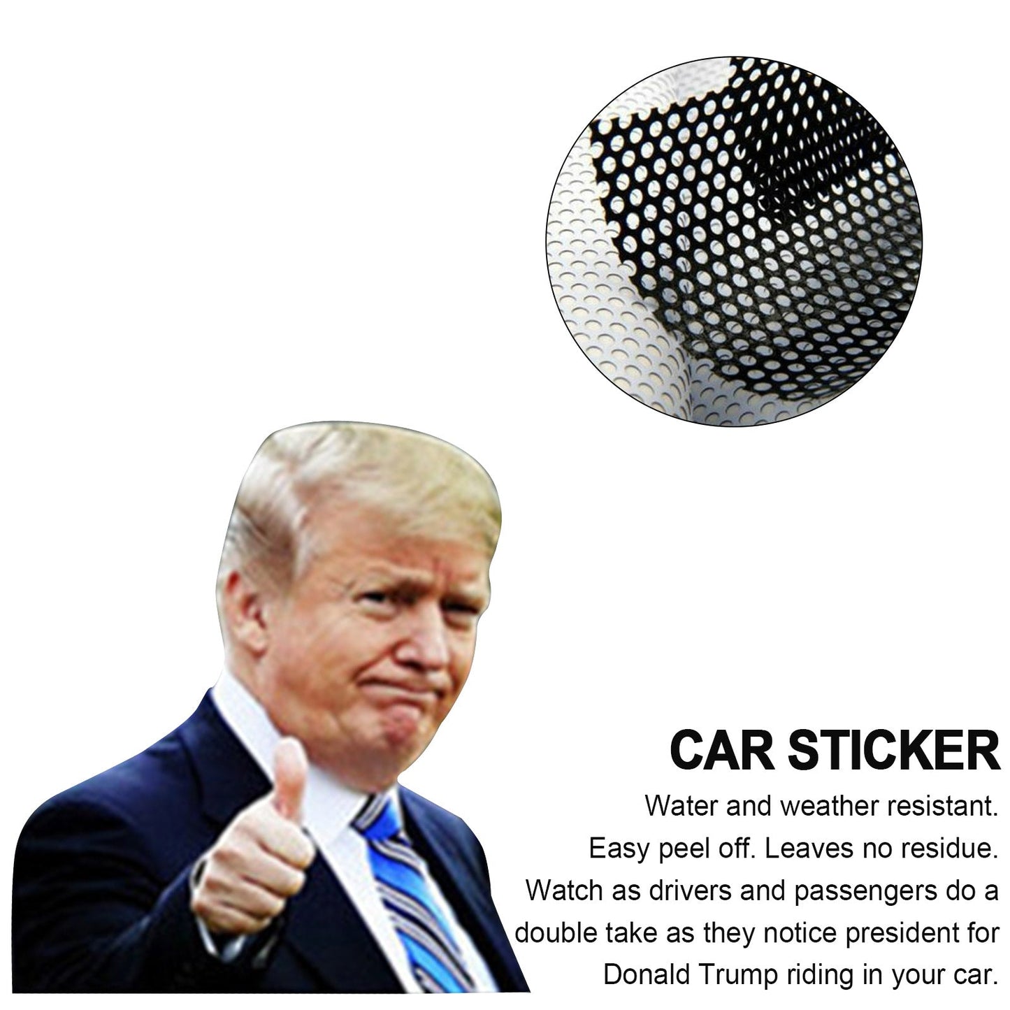 Passenger Side Window Sticker for Trump Presidential Election (2020)