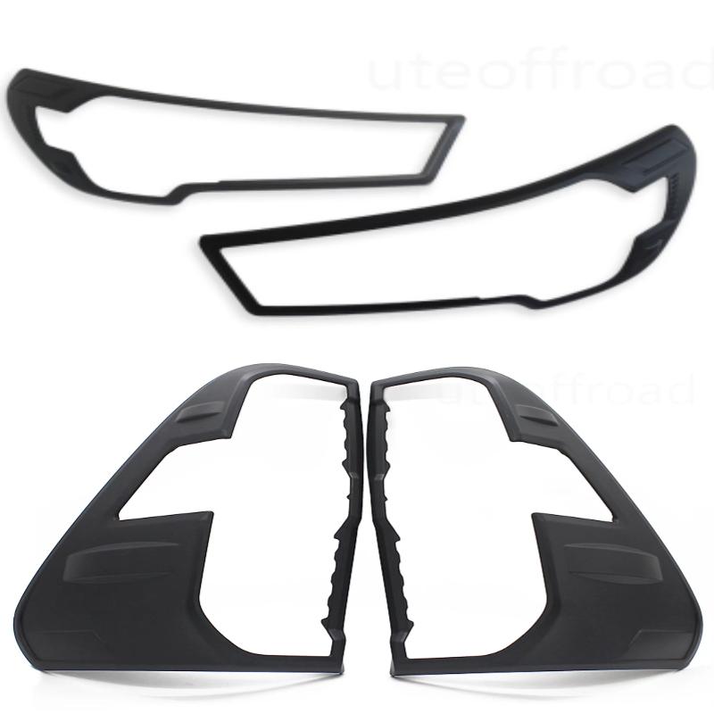 Headlight & Taillight Covers for Toyota Hilux (2021-2023) Matte Black