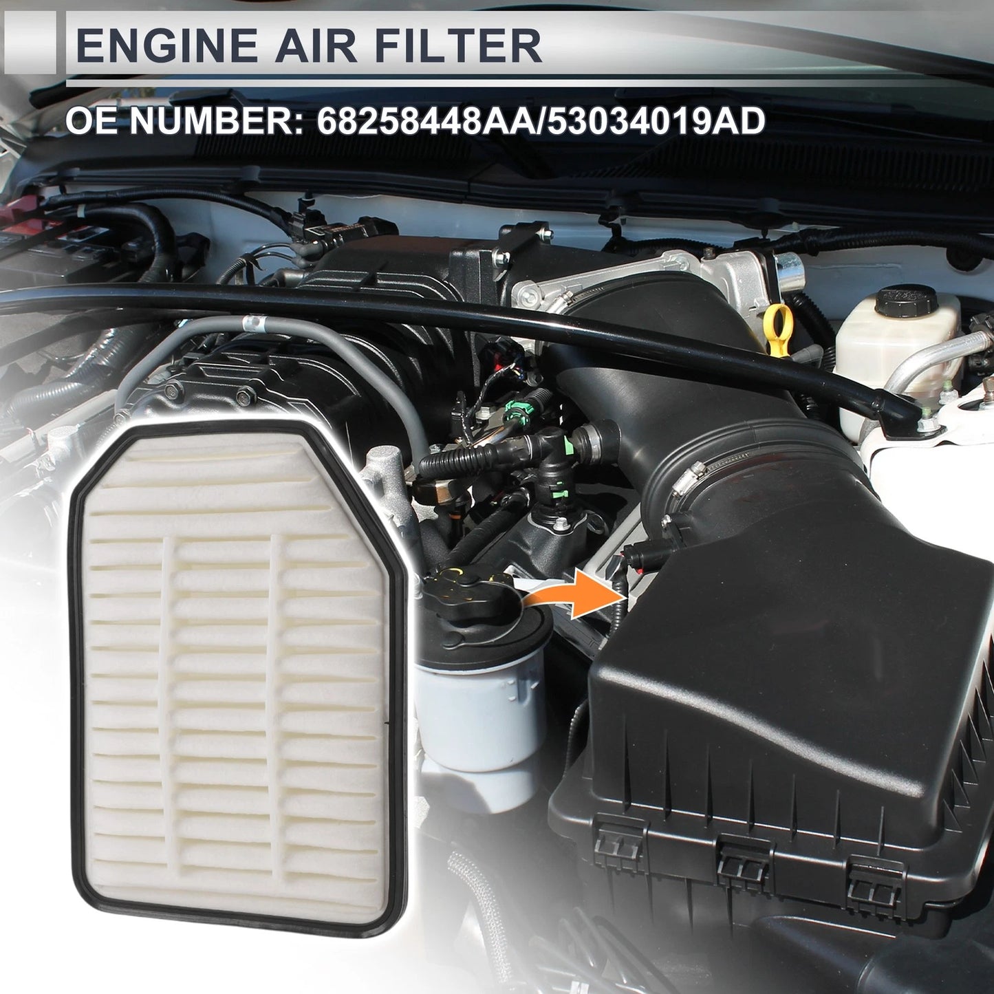 Engine Air Filter for JEEP Wrangler 2007-2016 2.8 CRD 1 x Pcs