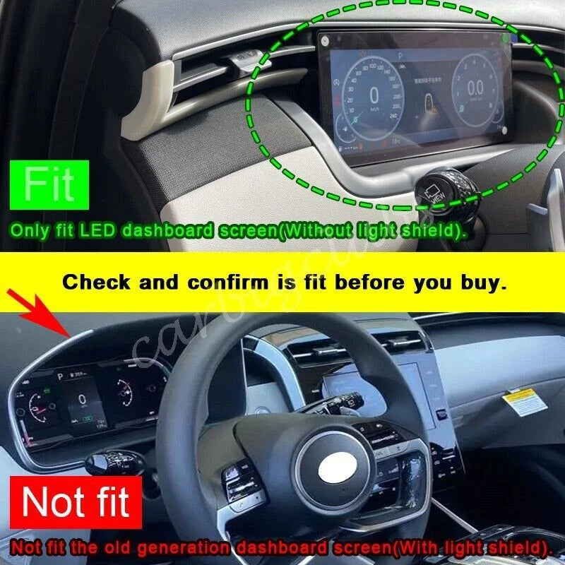 Carbon Fiber Dashboard Screen Cover Trim for Hyundai Tucson (2022–2023)