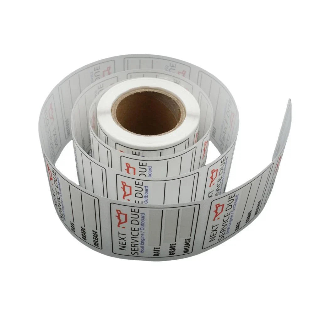 Oil Change Service Reminder Stickers for Boats, PWC, Outboards, Jet Skis