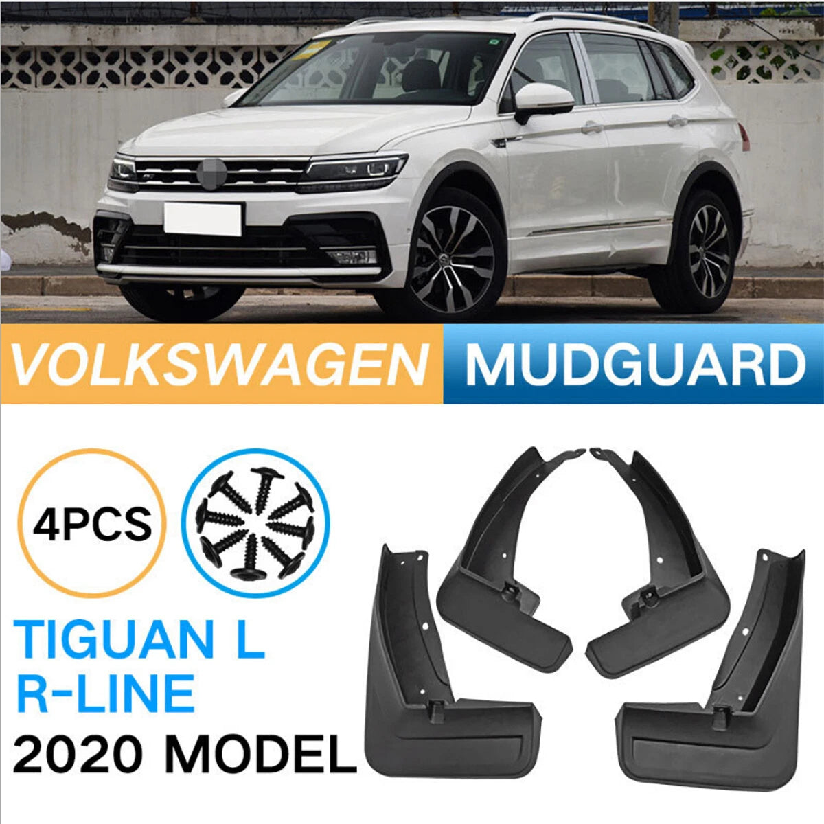 4 x Mud Flaps Splash Guards Fender Mudguard for VW Tiguan R-Line (2020–2021)