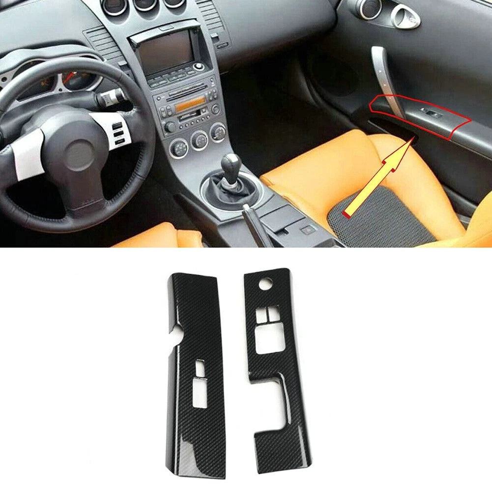 Glass Switch Covers ABS Carbon Fiber for Nissan 350Z (2006–2008)