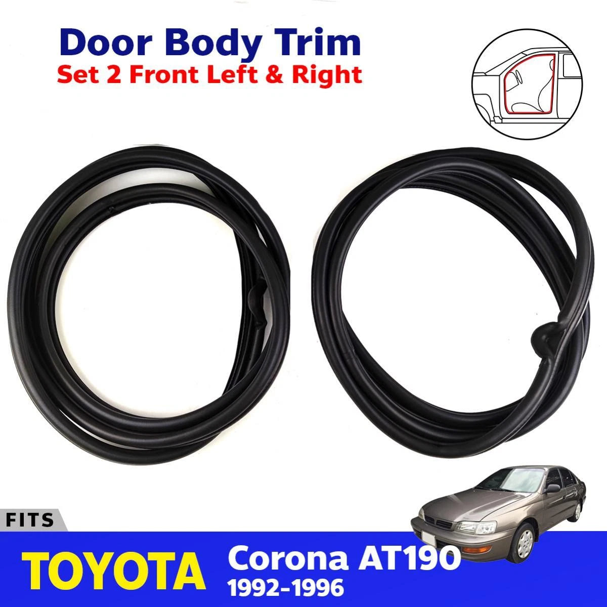 Door Trim Body Front L+R Set 2 Fits Toyota Corona AT190 ST 4D Sedan 1992-96 D08