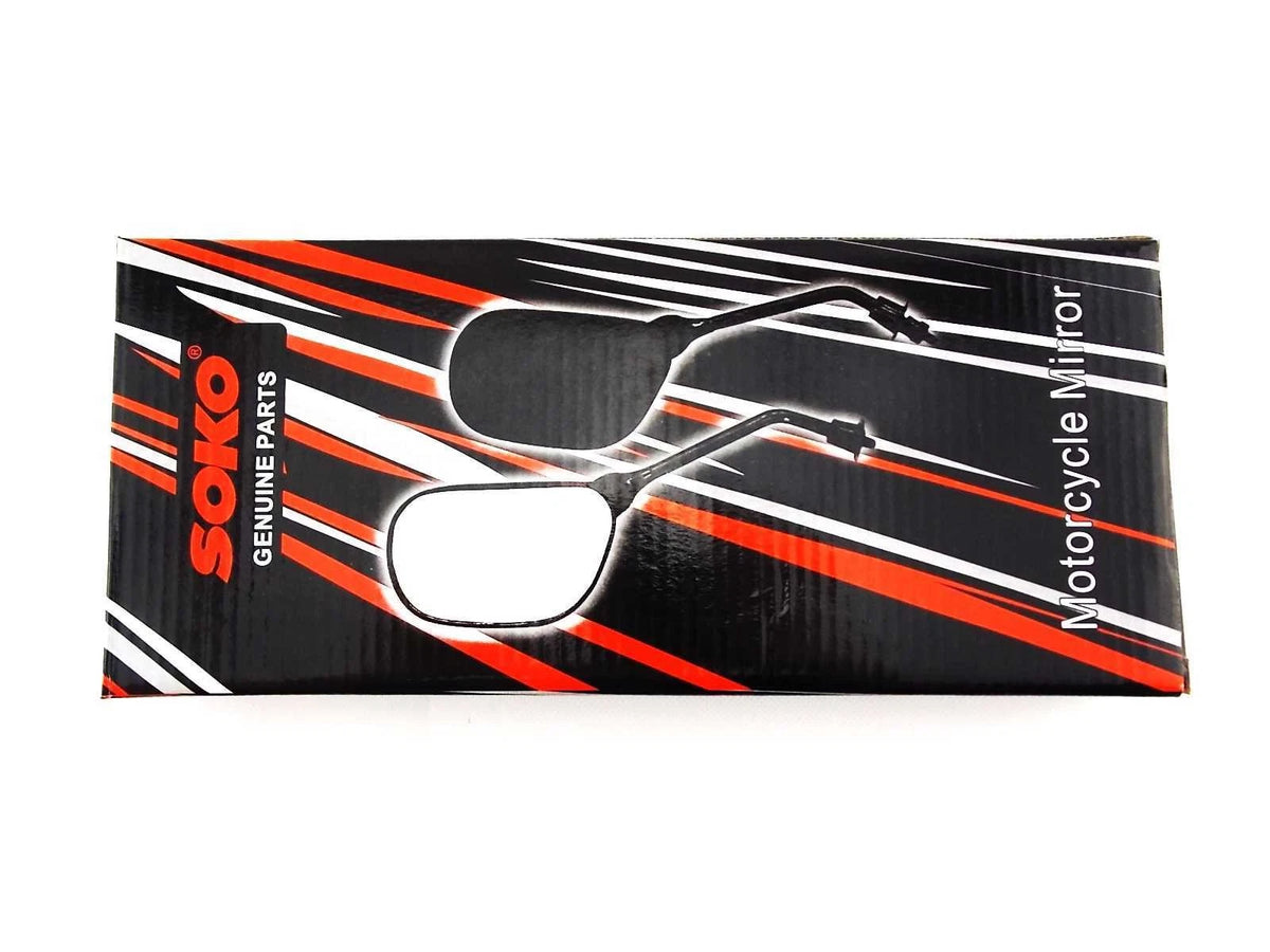 Black Oval Soko Rear View Mirrors for Suzuki T500 (1968-1975)