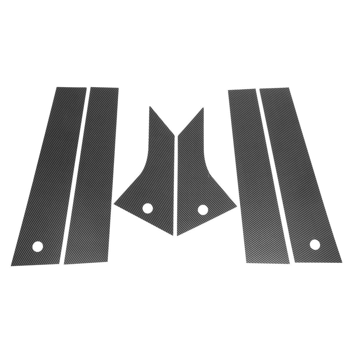 6 Pcs Door Pillar Window Trim Carbon Fiber for Ford Mach-E (15-20)