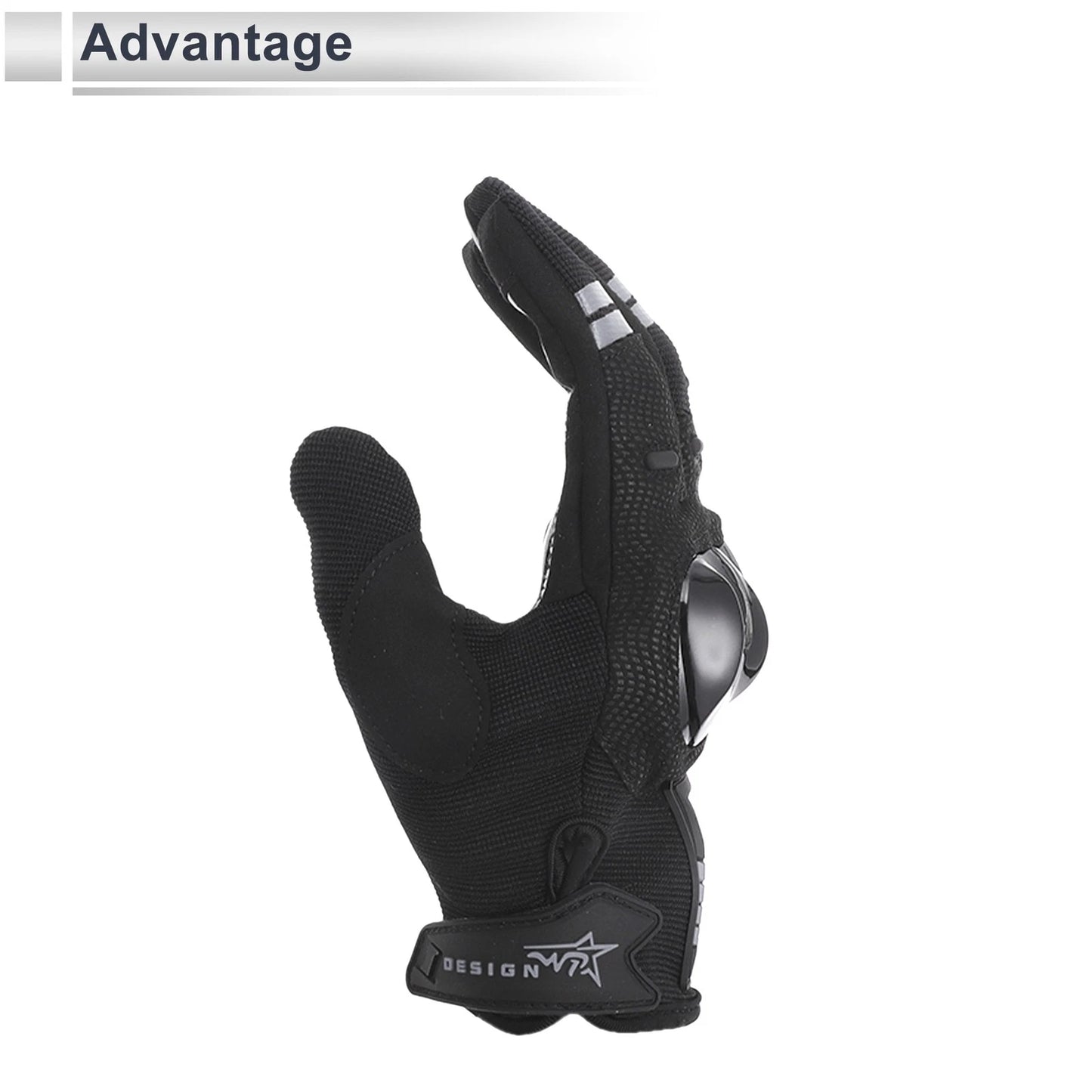 1 x Pair Motorcycle Gloves Spring Summer Phone Touch M Black TPU