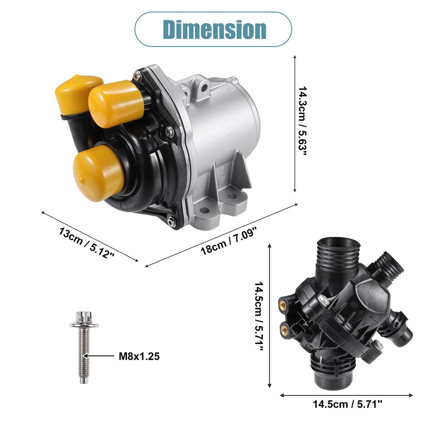 Engine Water Pump w/Thermostat for BMW 135i 335i 535i 740i X6 (2007-2013)
