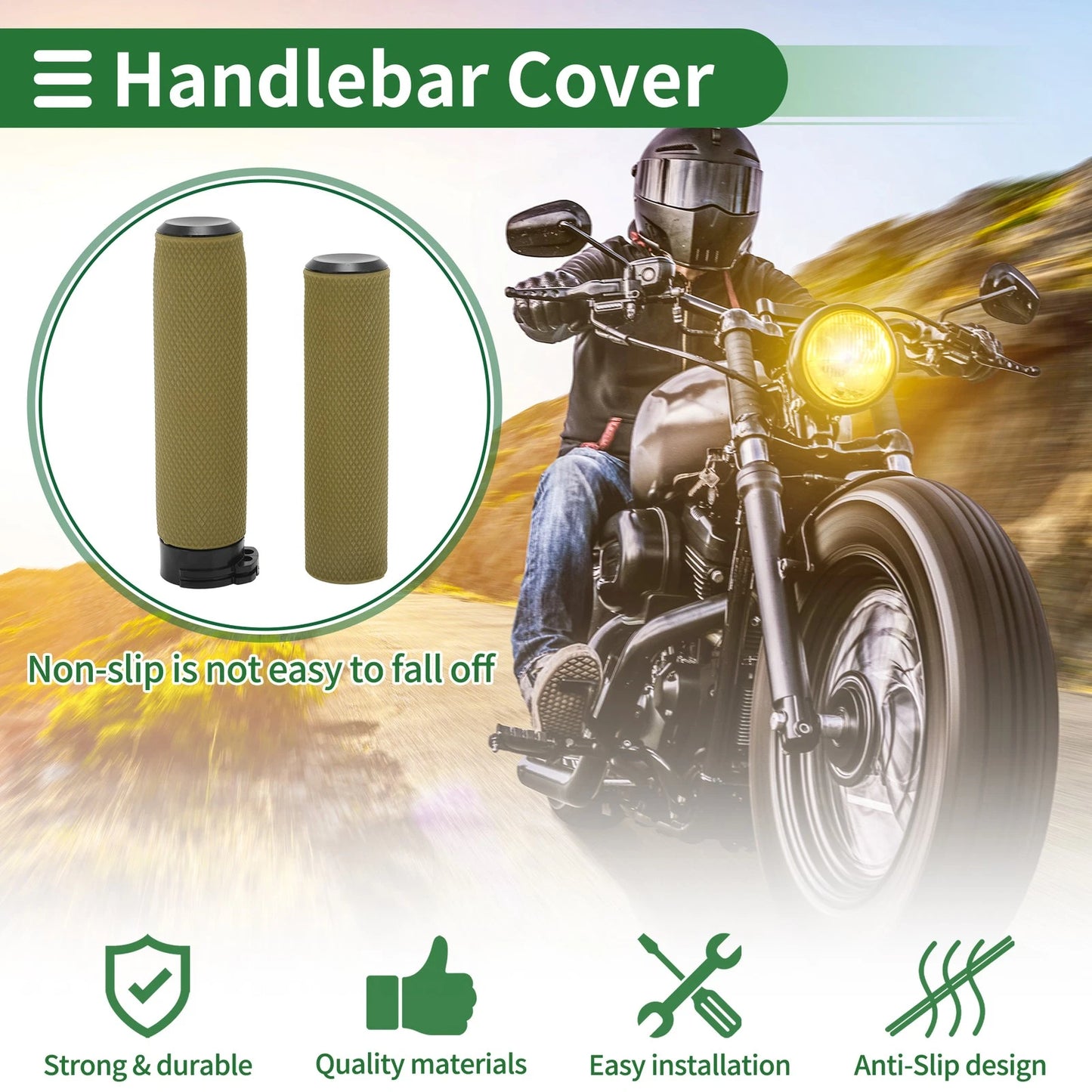 25mm Hand Grips Cover Kit Handlebar Grips TPU Yellow for Motorcycle