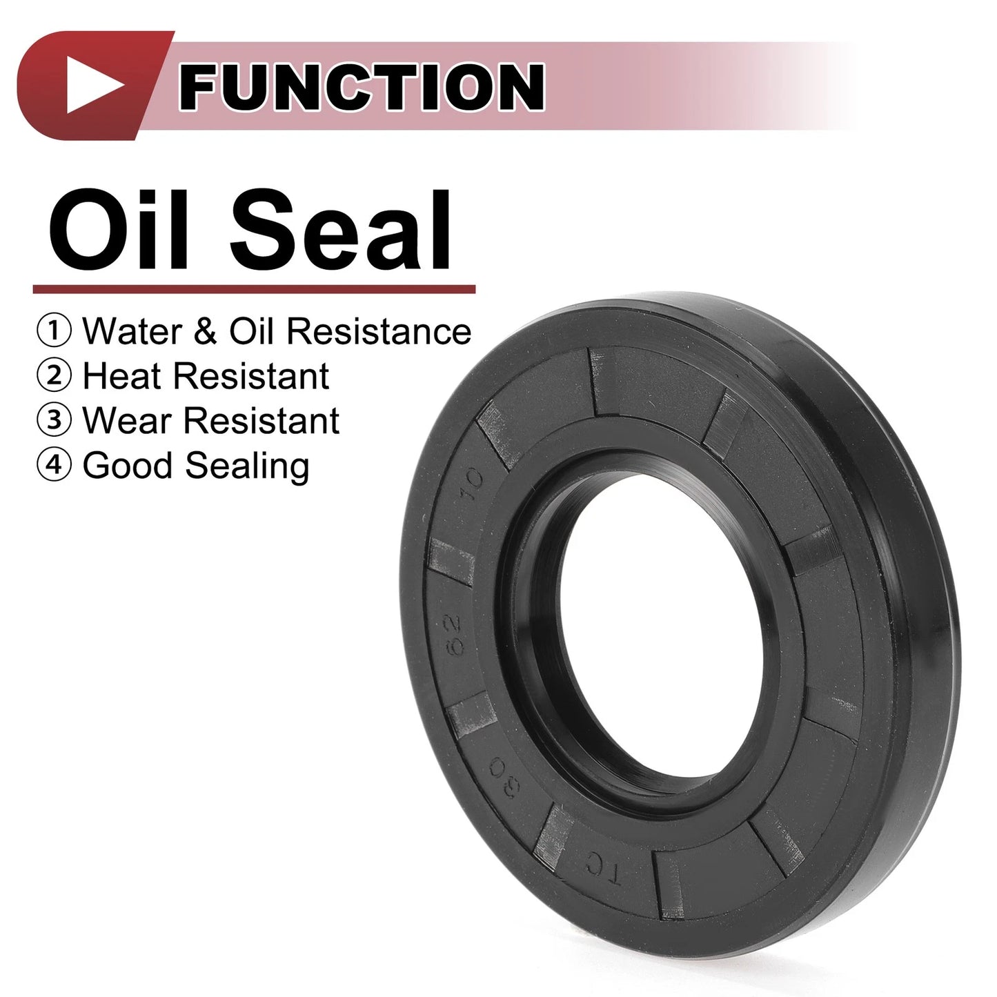 Rotary Shaft Seal Oil Seal Nitrile 70 Durometer Rubber 30x62x10mm Black 5 Pcs