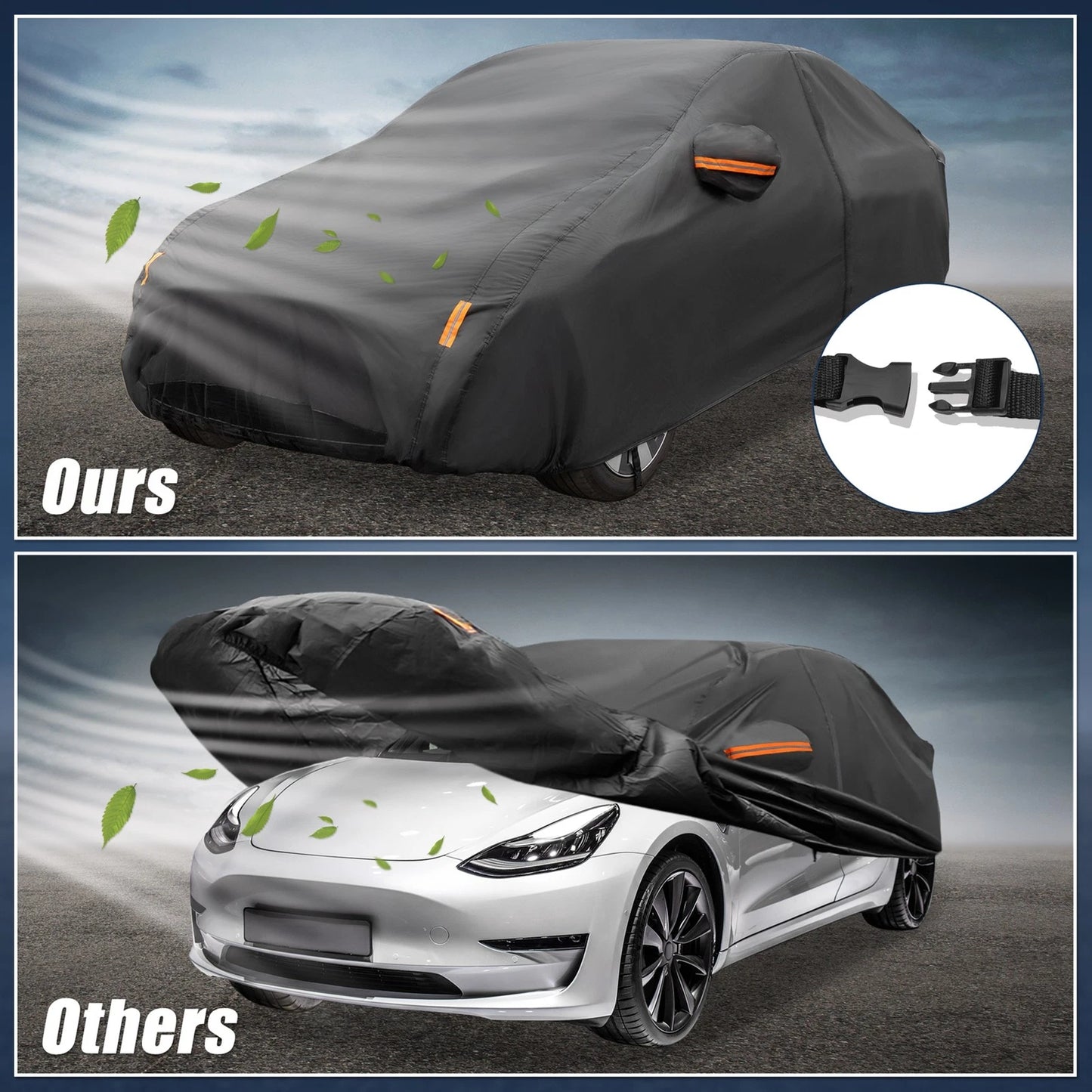 Waterproof 210T Polyester Car Cover for Tesla Model 3 (2017-2023)