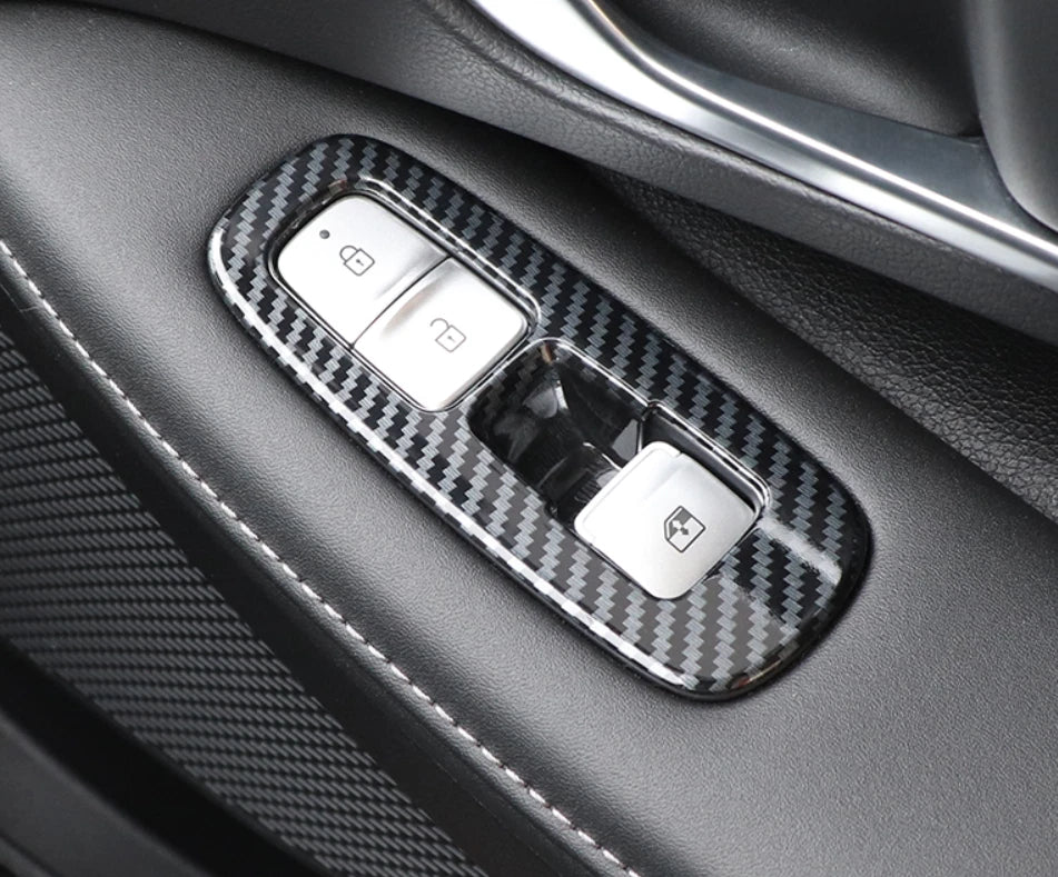 Carbon Fiber Window Lift Panel Cover Trim for Hyundai Sonata (2020-2023) 4x