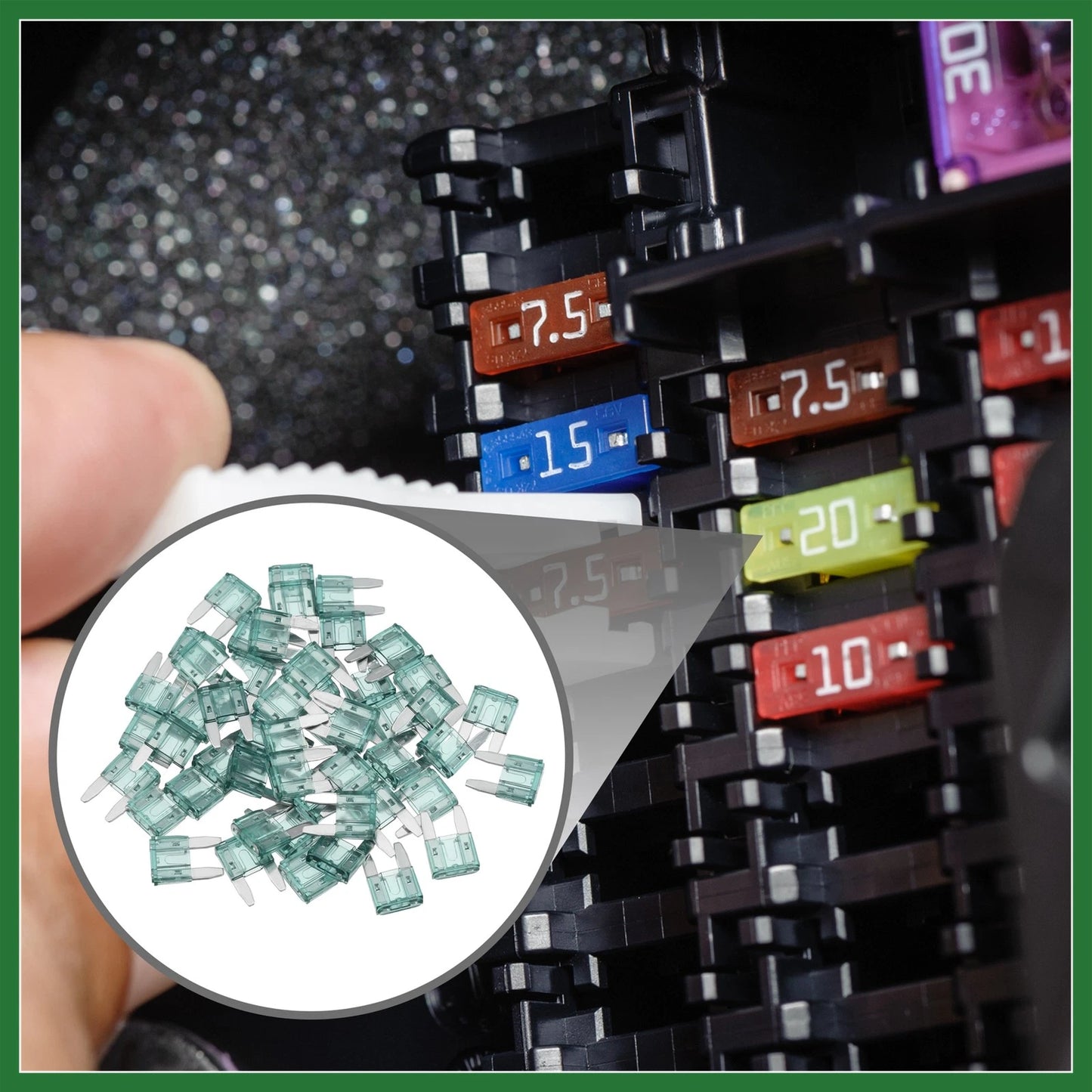 50 Pcs Mini 1AMP Blade Fuses for Car Short Circuit Protection