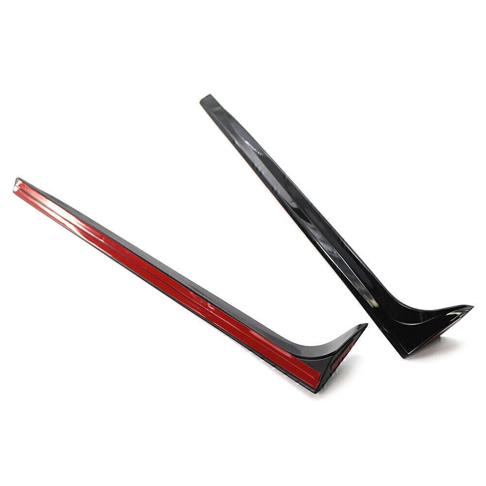 Black Rear Window Side Spoiler Canard Splitter Trim for VW Polo (11-17)
