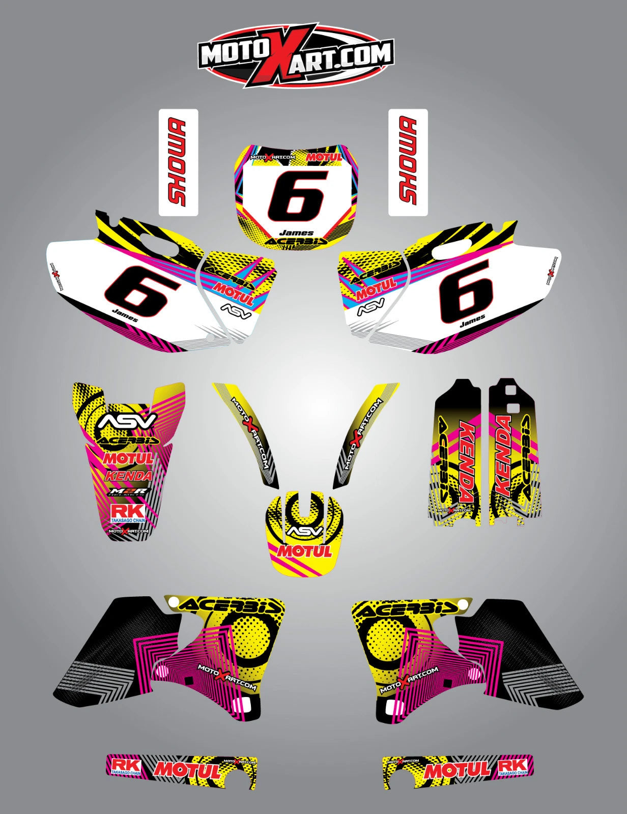 Custom Neon Sticker Kit for Yamaha YZF 250 400 426 (1998-2002)