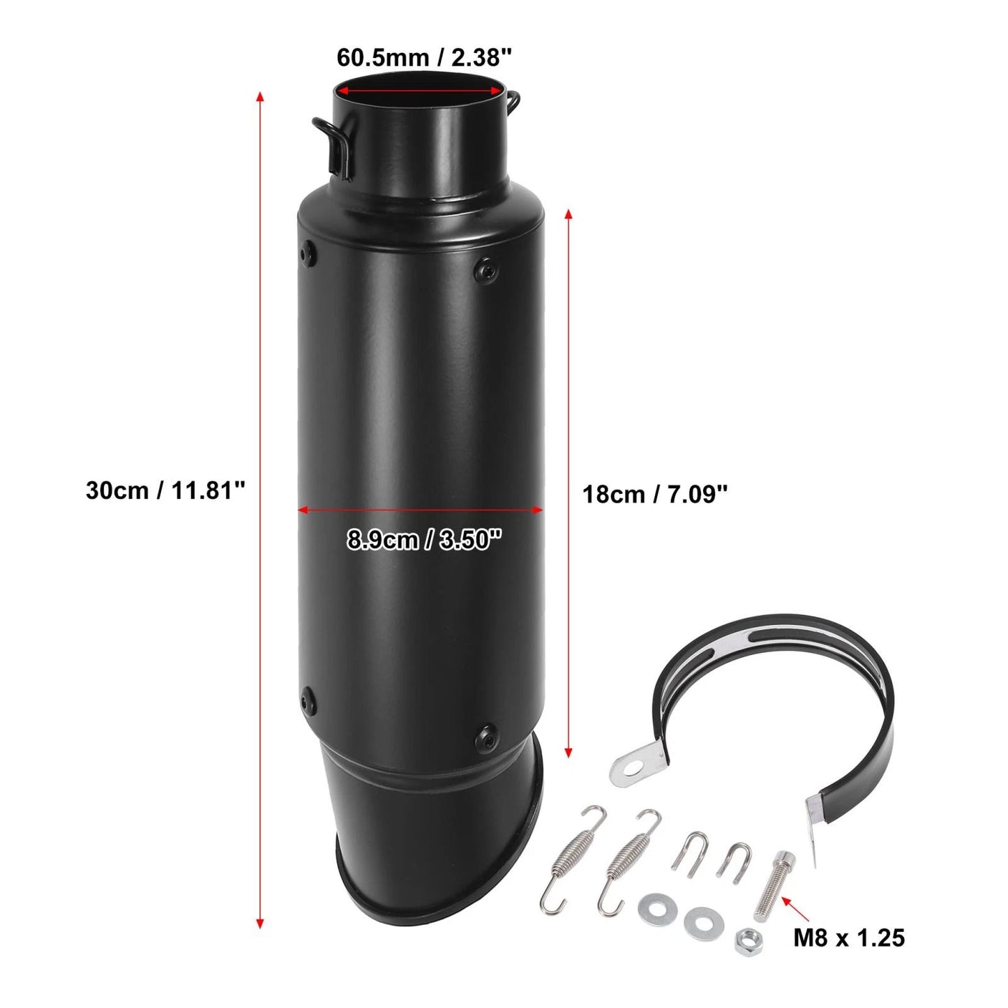 60.5mm Slip-on Exhaust Silencer Muffler Pipe for Motorcycle