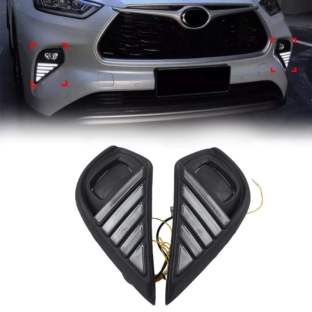 Daytime Running Lights & Turn Signal Fog Lamp for Toyota Highlander (2020-2023)