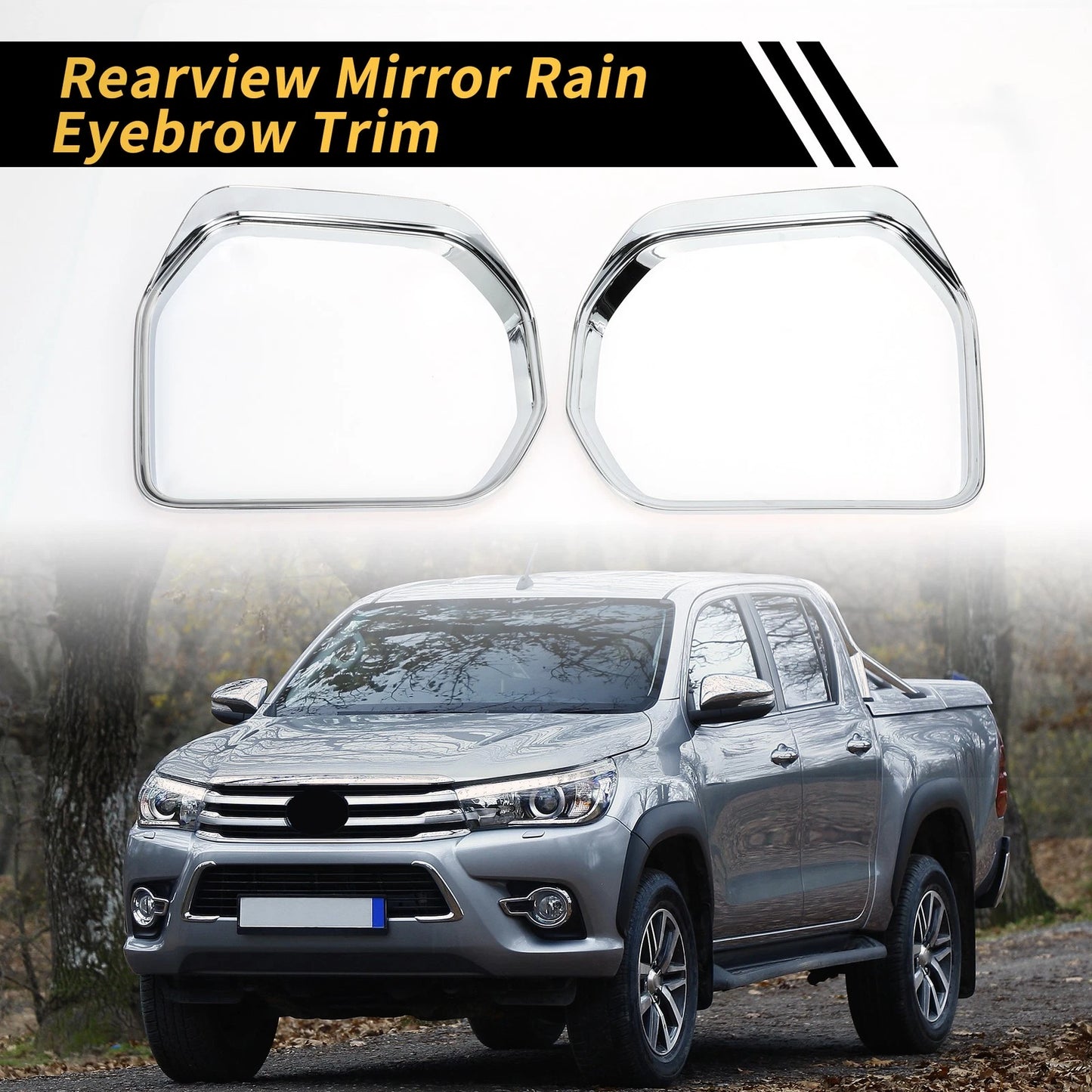 Pair Rearview Mirror Rain Eyebrow Trim for Toyota Tundra (2022–2024)