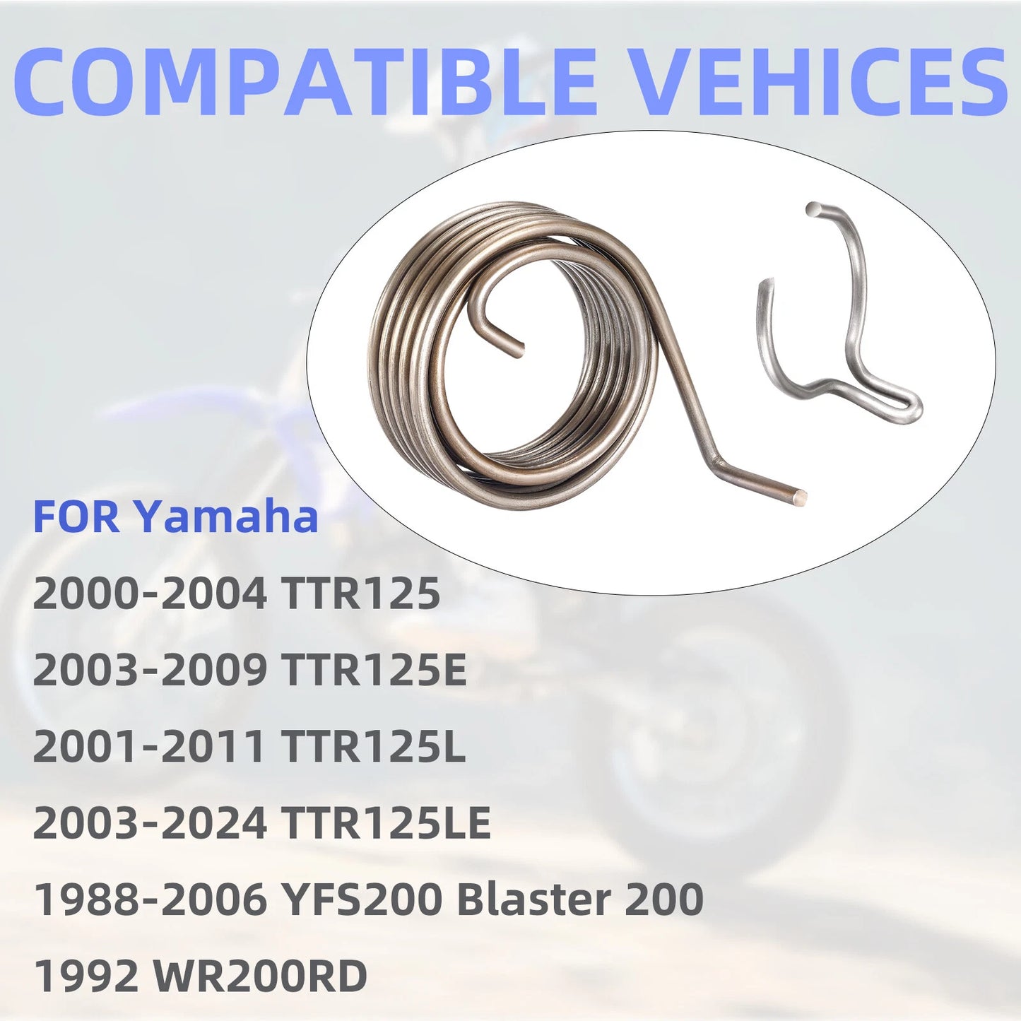 Kick Starter Return Spring & Clip for Yamaha TTR125/Blaster/WR200 1988-2024