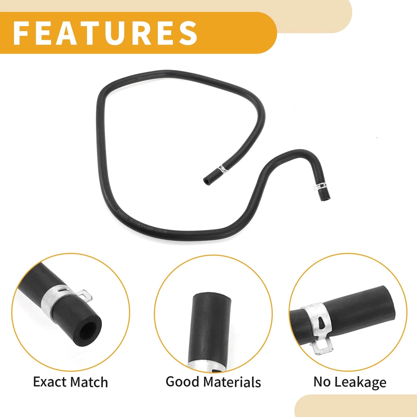 Cooler Hose for Ford Mondeo (2000-2007) Rubber Black 1 x Piece