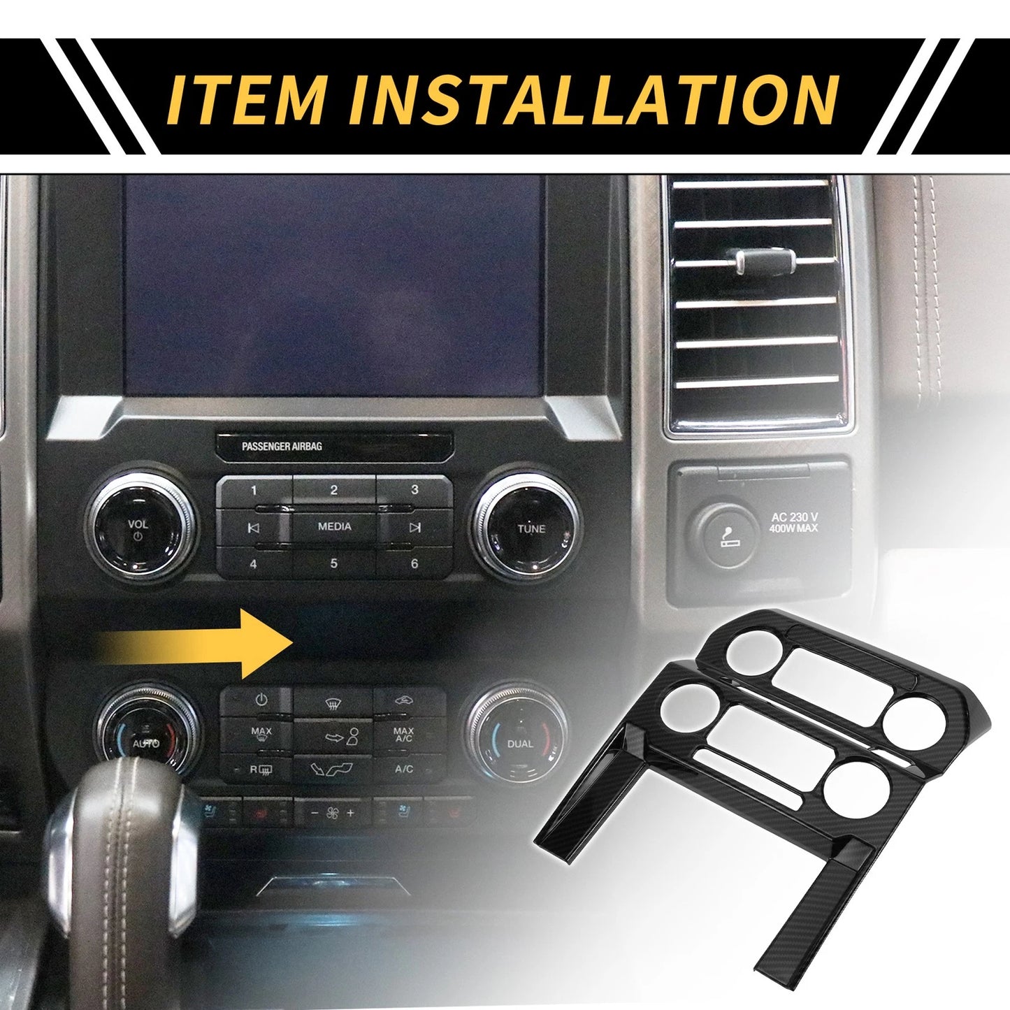 Central Control Panel Cover Trim for Ford F-150 (2015-2020)