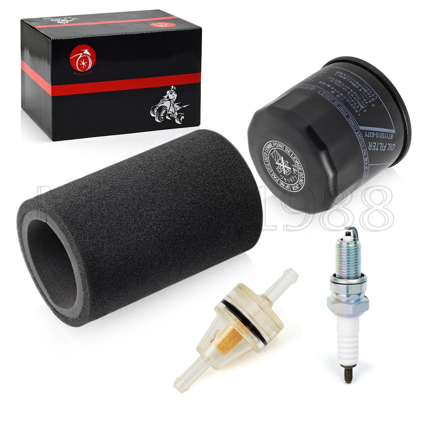 Tune up kit Spark Plug + Oil Air Filter Foam for Yamaha Kodiak 400 (2004–2006)