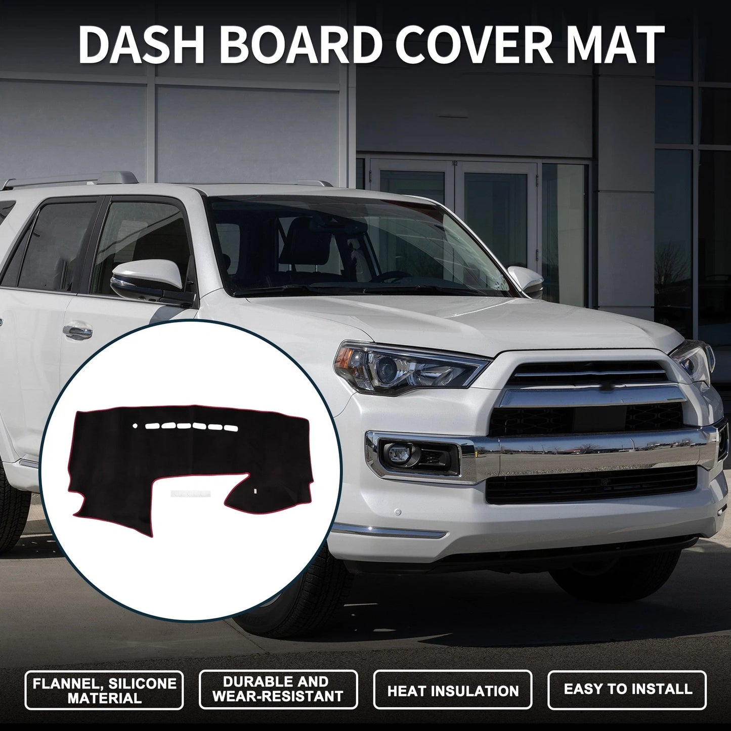 Dashboard Cover Mat for Mazda Premacy MK3 Sun Protector Black Red (2005-2016)
