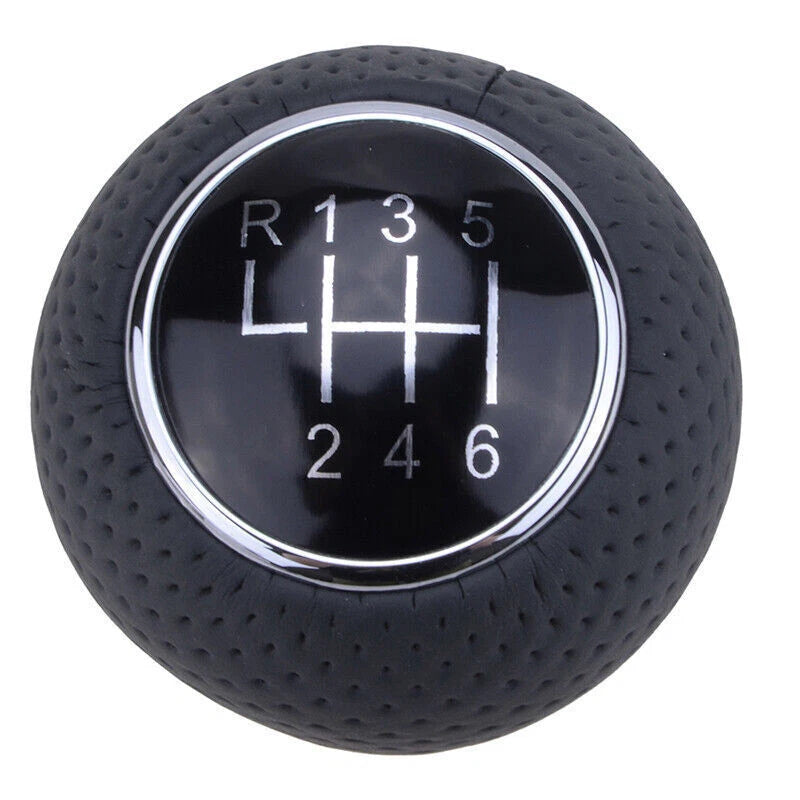 Leather 6 Speed Gear Shift Knob for Universal Cars - Black